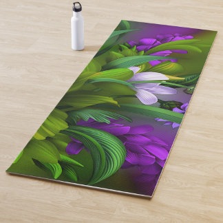 Tapete De Yoga Ioga floral colorido
