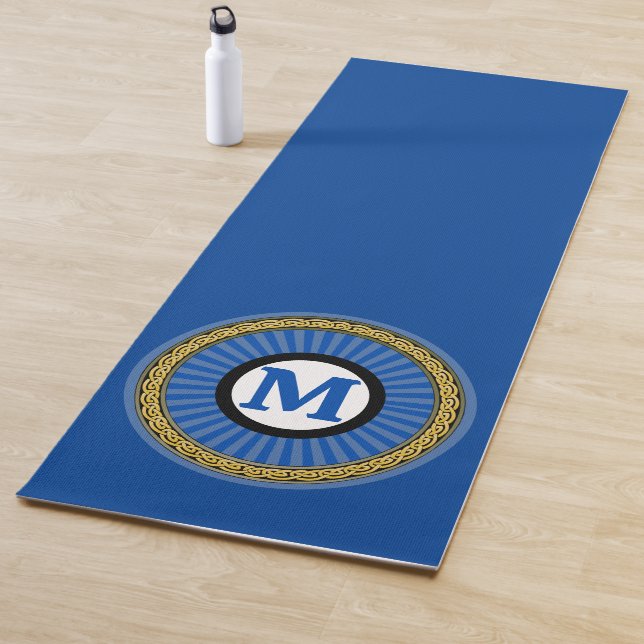 Tapete De Yoga Ioga Mat - Blue Stripe Personalizado - Adicionar I (In Situ)