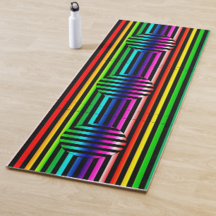 Tapete De Yoga Ioga Mat - Ilusões Óticas Striped