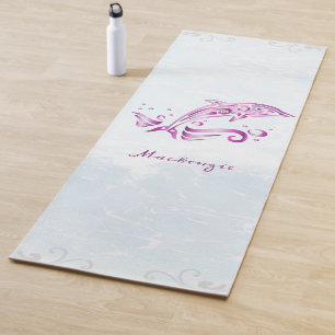 Tapete De Yoga Ioga Mat Personalizado por Golfinho Magenta
