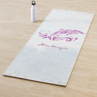 Tapete De Yoga Ioga Mat Personalizado por Golfinho Magenta