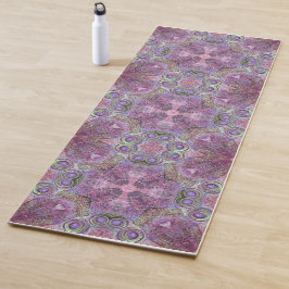 Tapete De Yoga Ioga Personalizada com Padrão de Joias Rosa e Roxo