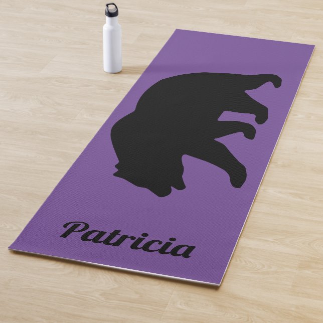 Tapete De Yoga Ioga personalizada com silhueta grande de urso pre (In Situ)