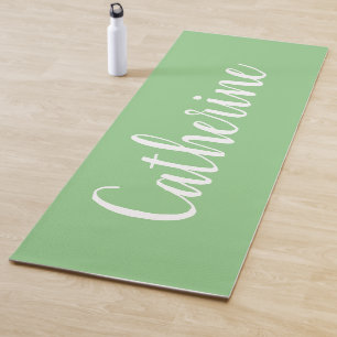 Tapete De Yoga Ioga Verde Personalizada com Nome