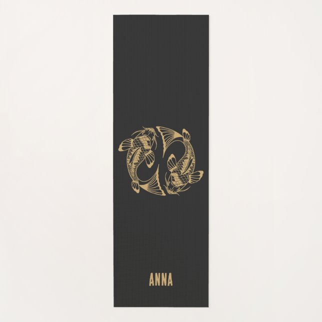 Tapete De Yoga Japonês Personalizado Koi Fish Japan Lover (Frente)