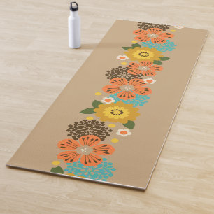 Tapete De Yoga Jardim Allana Havaiano Floral Gráfico - Bege