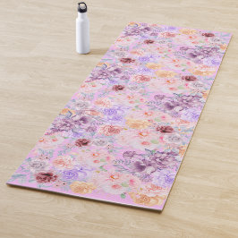 Tapete De Yoga Jardim de Chá Inglês Floral Pastel