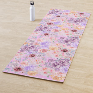 Tapete De Yoga Jardim de Chá Inglês Floral Pastel