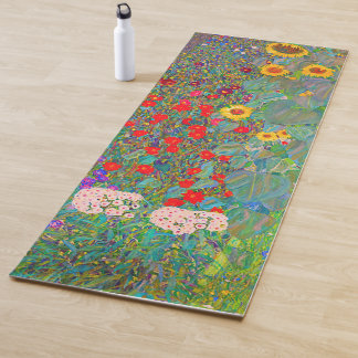 Tapete De Yoga Jardim de Fazenda de Gustav Klimt com girassóis