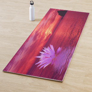 Tapete De Yoga Joga Lotus Flower Peaceful Sunset com Água