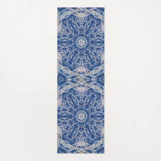 Tapete De Yoga Kaleidoscope Azul brilhante, Branco, Estrela Solte