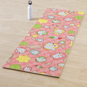 Tapete De Yoga Kawaii Penguins e Wagashi