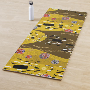 Tapete De Yoga Klimt Inspirou Dourada Arte Nouveau O Beijo