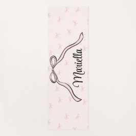 Tapete De Yoga Laço Rosa Personalizado Coquette Custom