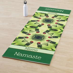 Tapete De Yoga Ladybug Na Dogwood Abstrato Nature Personalizado