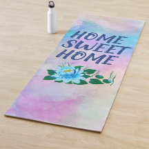 Lar doce lar bela flor azul aquarela