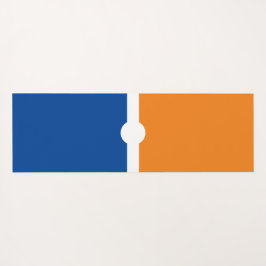 Tapete De Yoga Laranja Brilhante Branco Azul Profundo em Faixas B