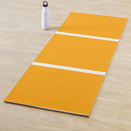Tapete De Yoga Laranja Dourado Brilhante Bloco de Cor Branco Empi