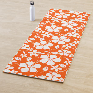 TAPETE DE YOGA LARANJA HAWAIIAN HULA (HIBISCUS)