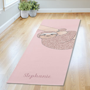 Tapete De Yoga Largura da Largura Rosa Leve Personalizada