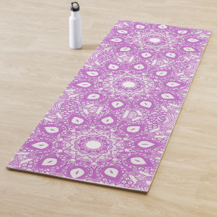 Tapete De Yoga Lavanda abstrato, Caleidoscópio Mandala Yoga Mats