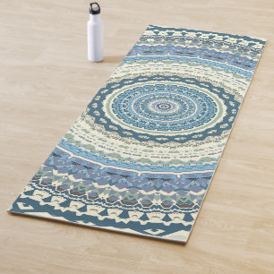 Tapete De Yoga Lavanda Azul Claro Mandala