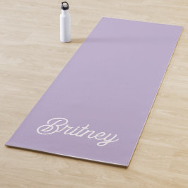Tapete De Yoga Lavanda Chic Personalizada Nome do Monograma Roxo