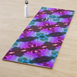 Tapete De Yoga Lavanda Clematis Flower Abstrato Personalizado