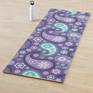 Tapete De Yoga Lavanda de diversão Purple Mint Green Paisley Flo
