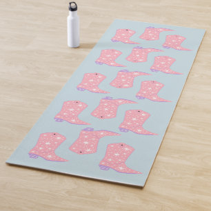 Tapete De Yoga Lavanda Lilac Boots Rodeo Patterno