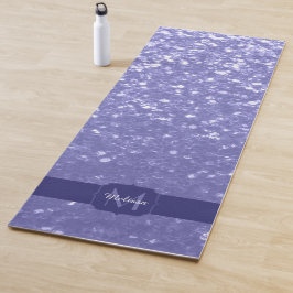 Tapete De Yoga Lavanda violeta brilha brilho monograma