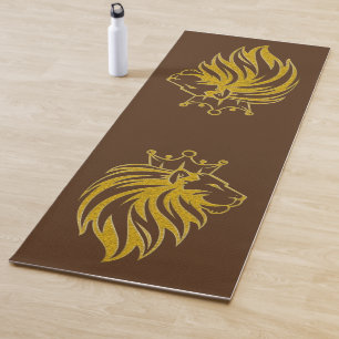 Tapete De Yoga Leão com Coroa - Estilo Dourado 2