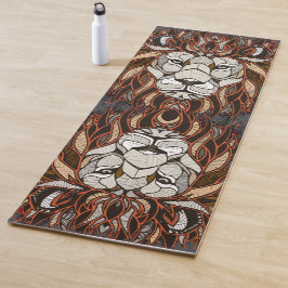 Tapete De Yoga Leão de polígono | Desenho Colorido | Ioga Mat