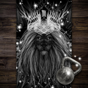 Tapete De Yoga Leão de Starlight com Monograma Coroa Preto