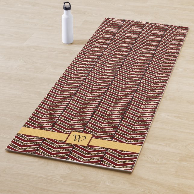 Tapete De Yoga Leopard Print Chevron Yoga Mat (In Situ)