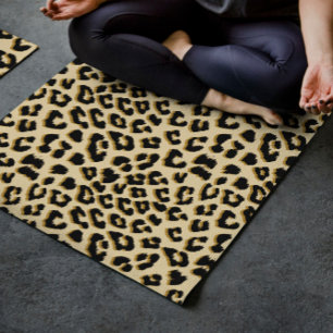 Tapete De Yoga Leopardo - Marrom impresso