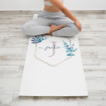 Tapete De Yoga Lilyptus Frame Monogramo<br><div class="desc">Design de Moldura Eucalyptus Monogrammed.</div>