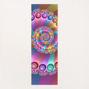 Tapete De Yoga Linda Arco-Íris Colores Abstrato de Arte Fractal