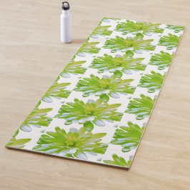 Tapete De Yoga Linda floral verde verde flor verde margarida