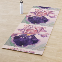 Tapete De Yoga Linda Iris Puro Watercolor Floral Yoga Mat