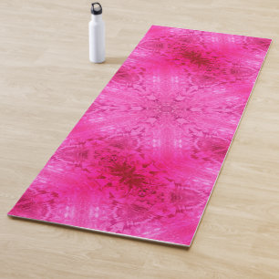 Tapete De Yoga Linda menina rosa rendas caleidoscópicas Padrão