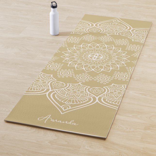 Tapete De Yoga Linda Mostarda Leve Mandala Personalizada Ioga Mat (In Situ)