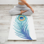 Tapete De Yoga Linda Pavão de Aquarela Personalizada<br><div class="desc">Linda Watercolor Peacock Feather Personalizou yoga mat design.</div>