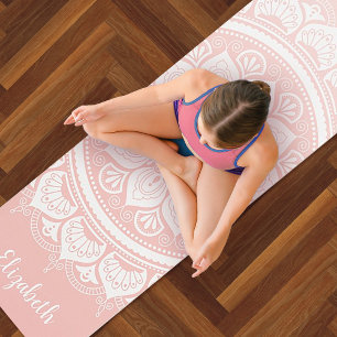 Tapete De Yoga Linda Pink Mandala Padrão Yoga Mat