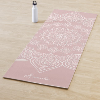 Tapete De Yoga Linda Rosa de Lotus Leve Mandala Personalizada Iog