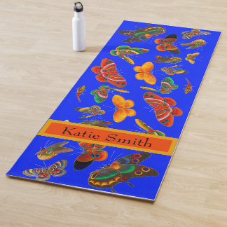 Tapete De Yoga Lindas Borboletas Escrevem Seu Nome Yoga Mat