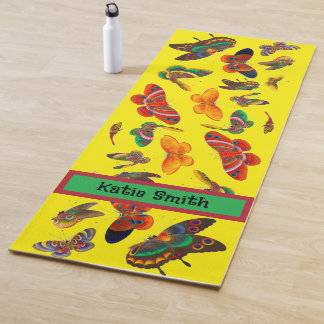 Tapete De Yoga Lindas Borboletas Escrevem Seu Nome Yoga Mat