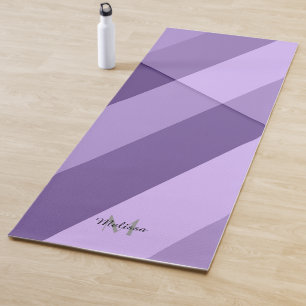 Tapete De Yoga Linha geométrica moderna roxa ultravioleta Monogr