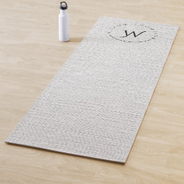 Tapete De Yoga Linhagens Elegantes De Cinzas Rústicas Monogramada