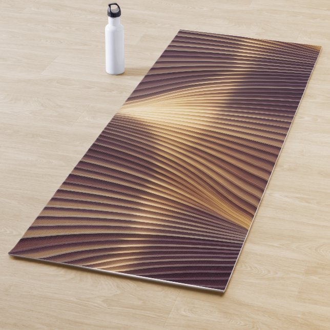 Tapete De Yoga Linhas Wave do Ouro abstrato (In Situ)